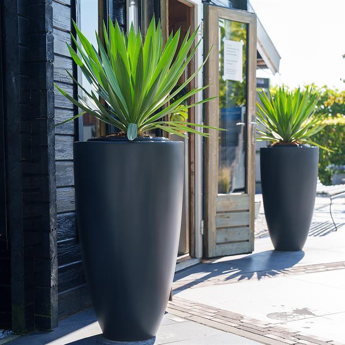 Antraciet grijze polyester plantenbak